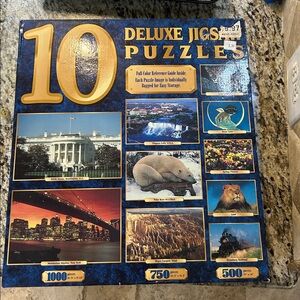 10 Deluxe Jigsaw Puzzles Set -1000,750& 500 pieces